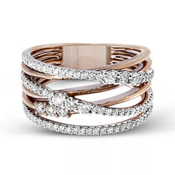 Rose Gold Filled Ring Women White Sapphire jewelry - Picture 2 of 3